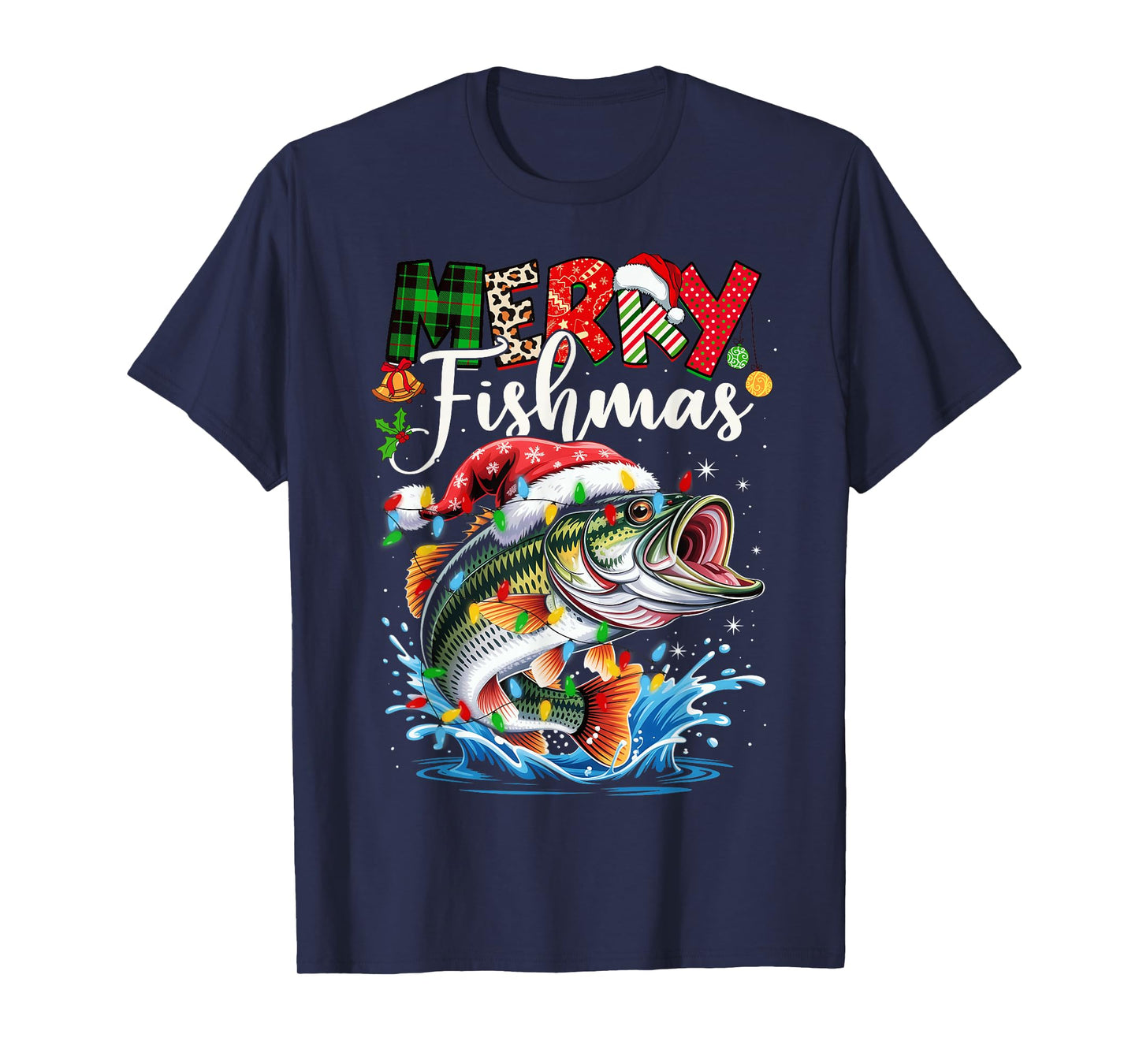 Merry Fishmas Fish Fishing Merry Xmas Christmas Men Women T-Shirt