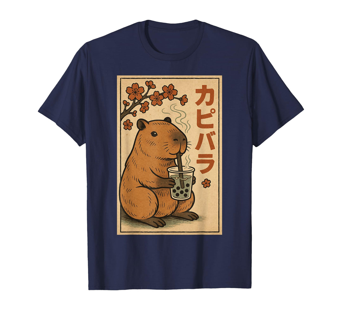 Capybara Bubble Tea Graphic Kawaii Japanese Vintage Capibara T-Shirt