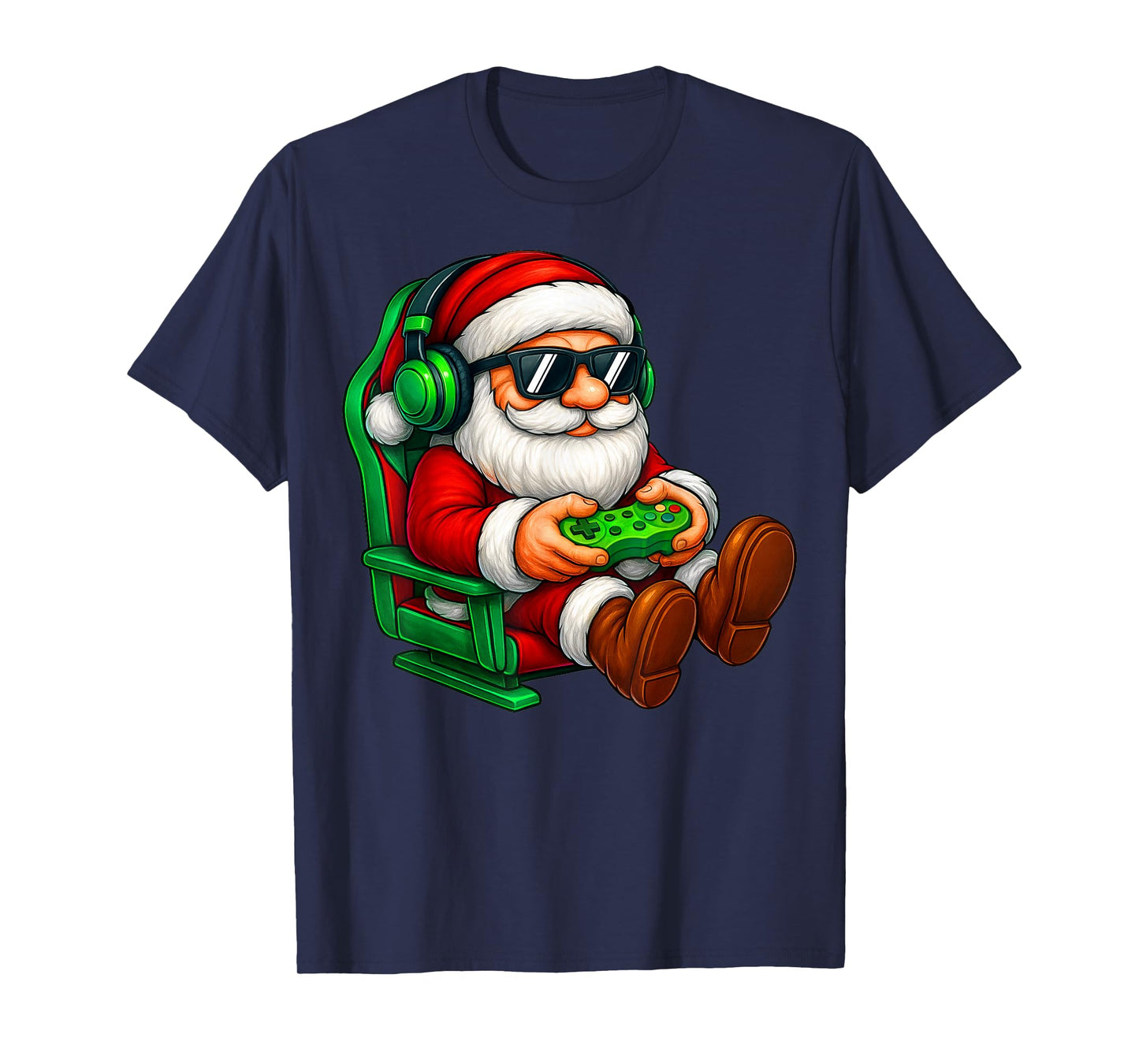 Funny Santa Gaming Gamer Pajamas Pjs Christmas Xmas Boy Kid T-Shirt