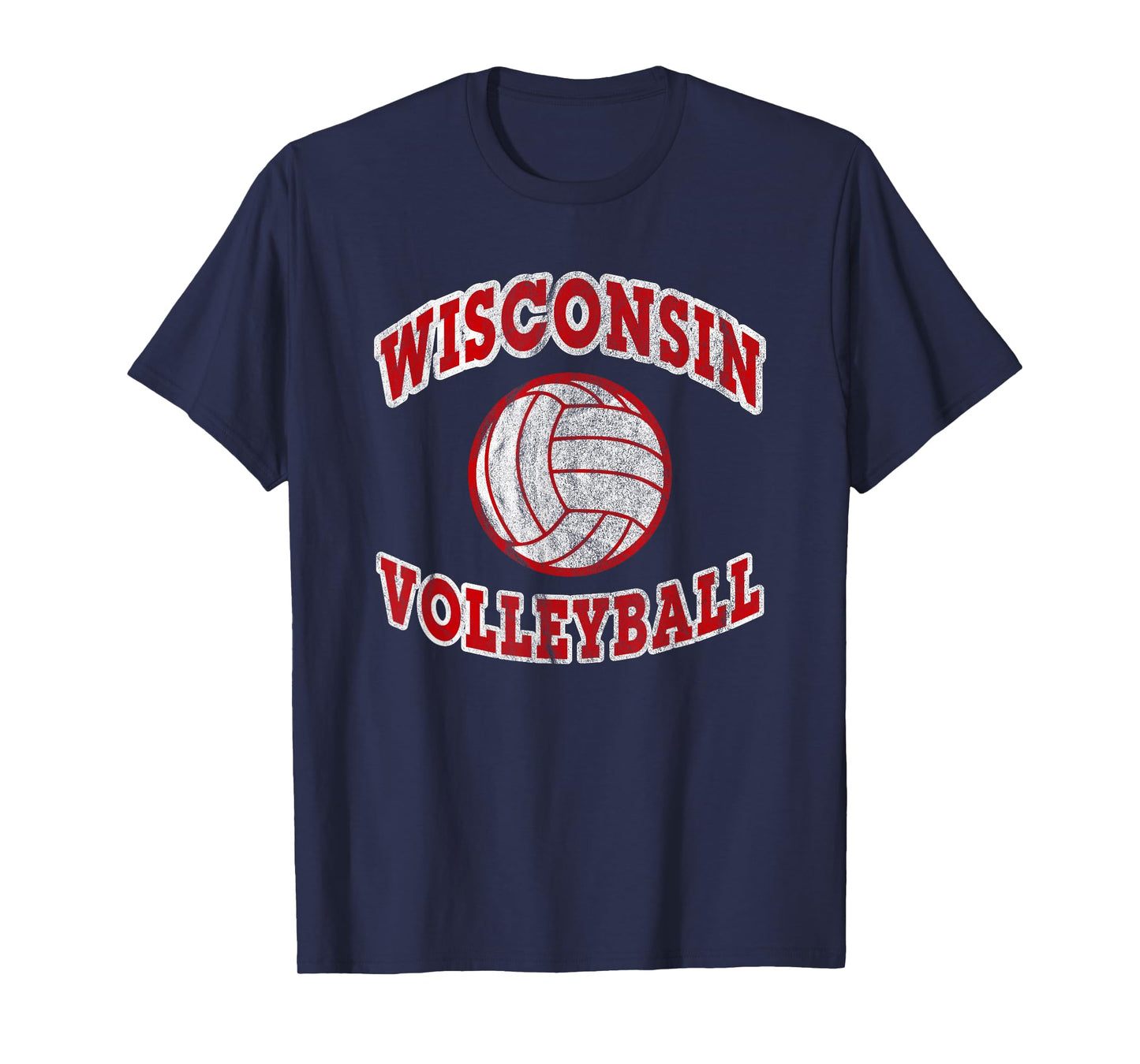 Wisconsin Volleyball Classic Style VIntage Distressed T-Shirt