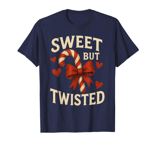 Sweet But Twisted Funny Christmas Candy Cane Xmas Holiday T-Shirt