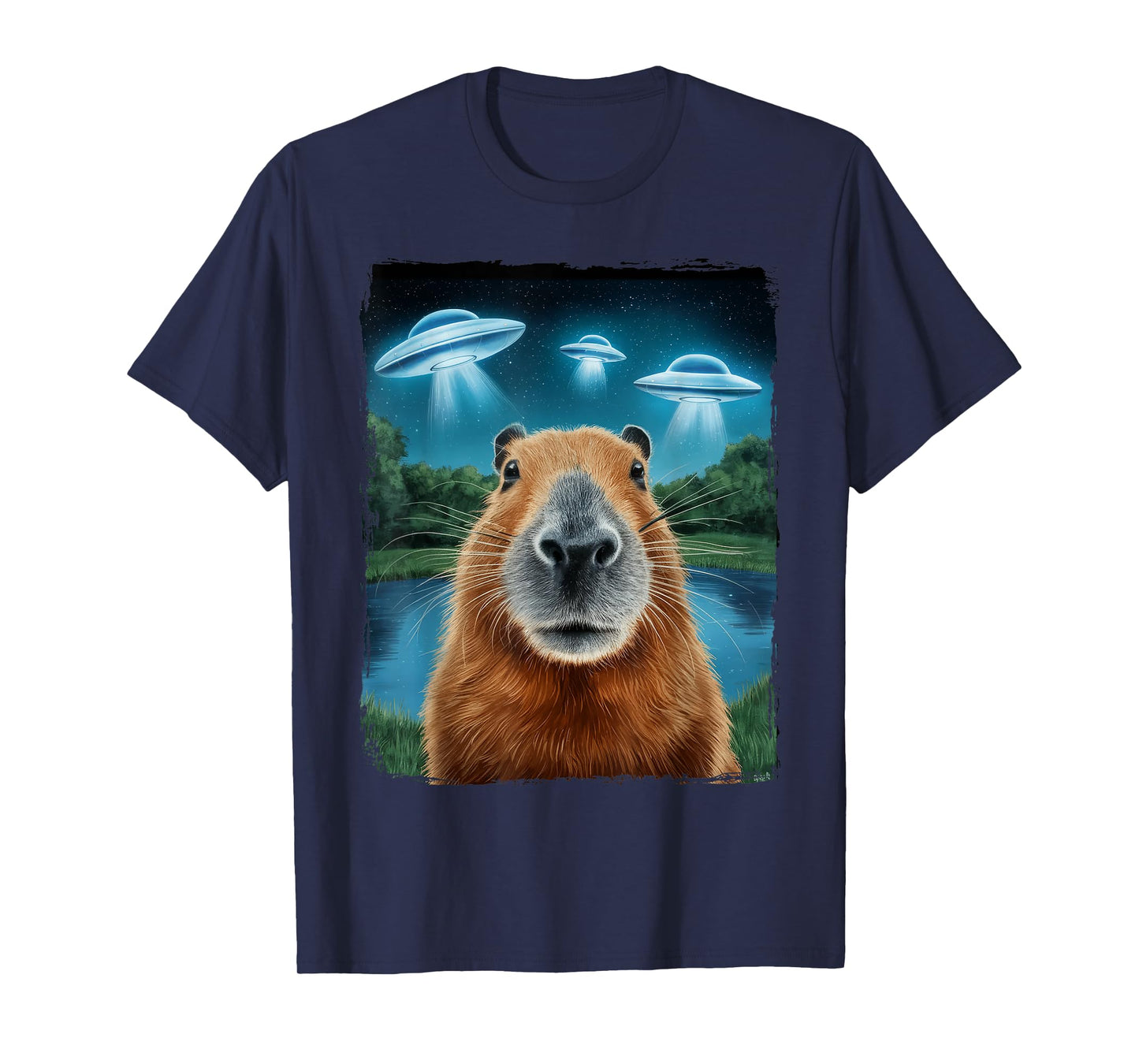Capybara Selfie with UFOs T-Shirt