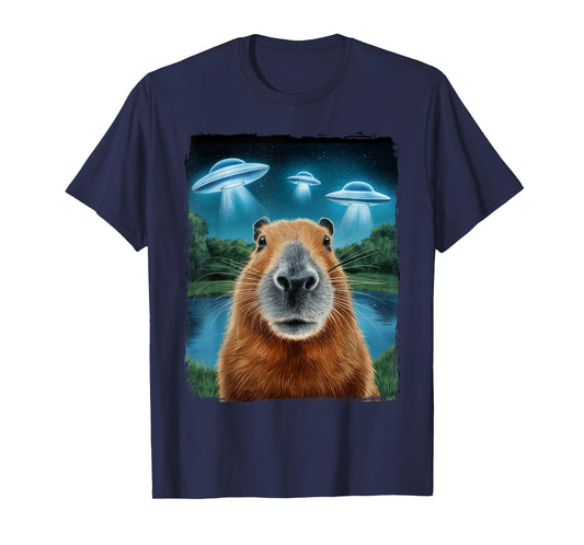 Capybara Selfie with UFOs T-Shirt