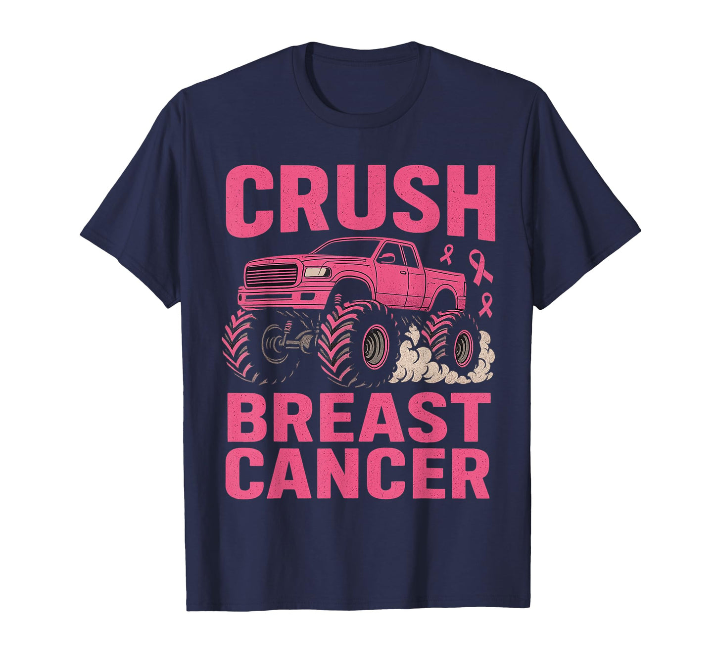 Crush Breast Cancer Awareness Monster Truck Toddler Boy Kid T-Shirt