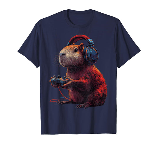 Funny Graphic Capybara Video Games for Gamer T-Shirt