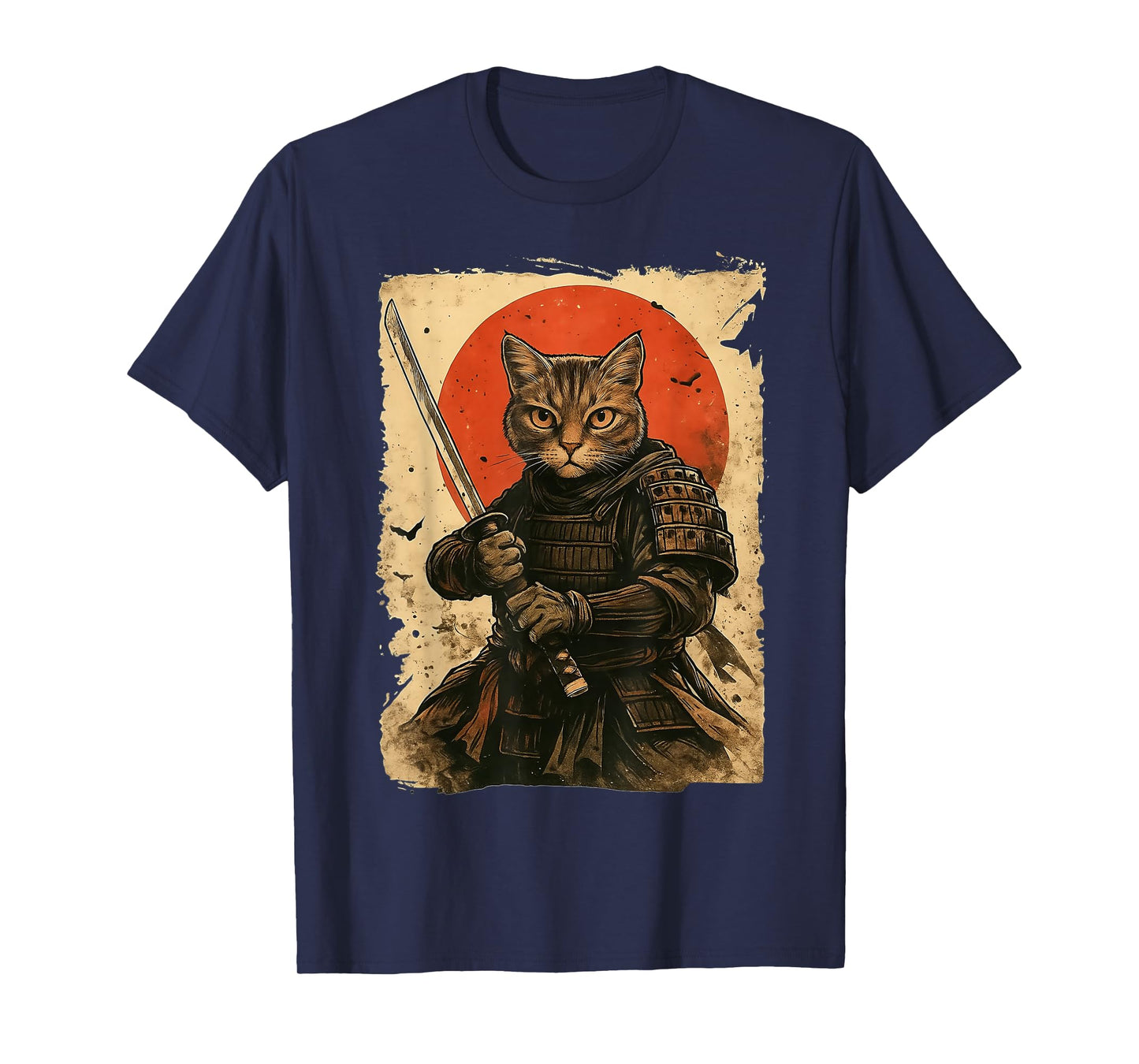 Cat Samurai Vintage Japanese Warrior T-Shirt