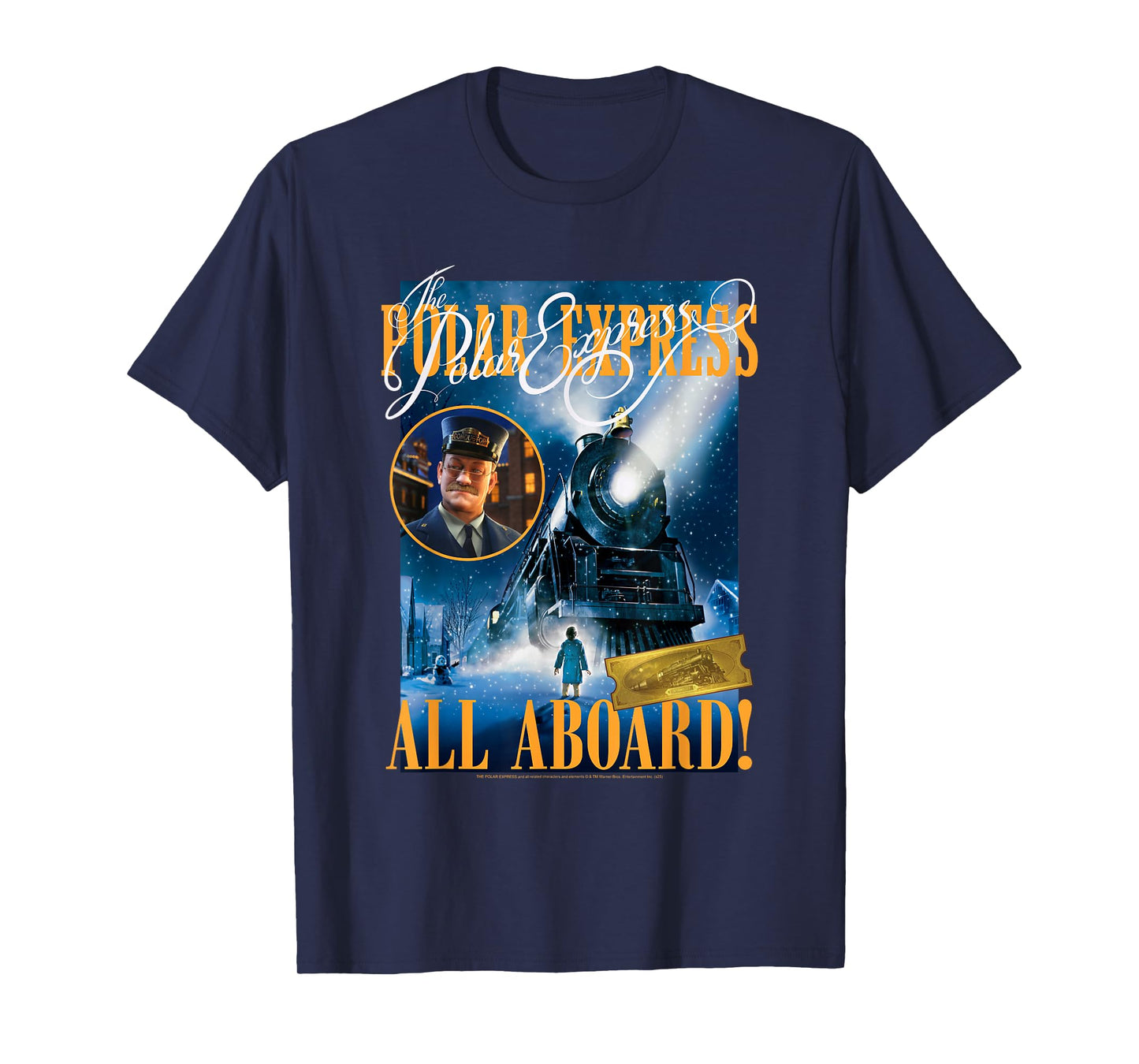 Polar Express All Aboard Collage Christmas Holiday T-Shirt