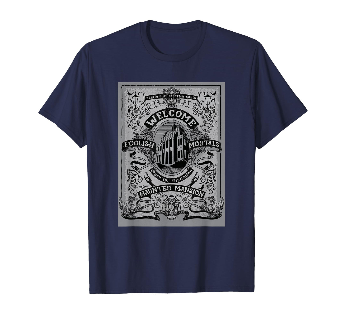 The Haunted Mansion Welcome Foolish Mortals Vintage Poster T-Shirt
