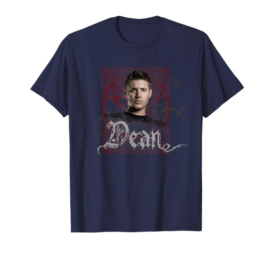 Supernatural Dean Winchester Goth Pentagram & Birds TV Show T-Shirt