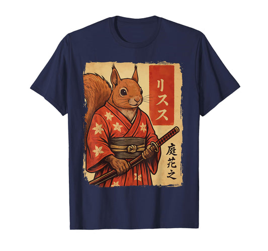 Squirrel Samurai Japanese Katana T-Shirt