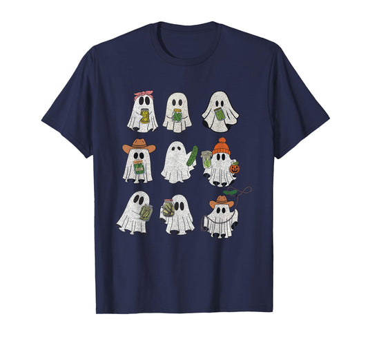 Vintage Ghost Pickle Jar Custom Halloween Canned Pickles T-Shirt