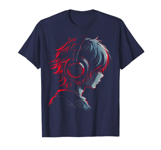 Anime Manga Graphic Headphone Artwork Anime T-Shirt