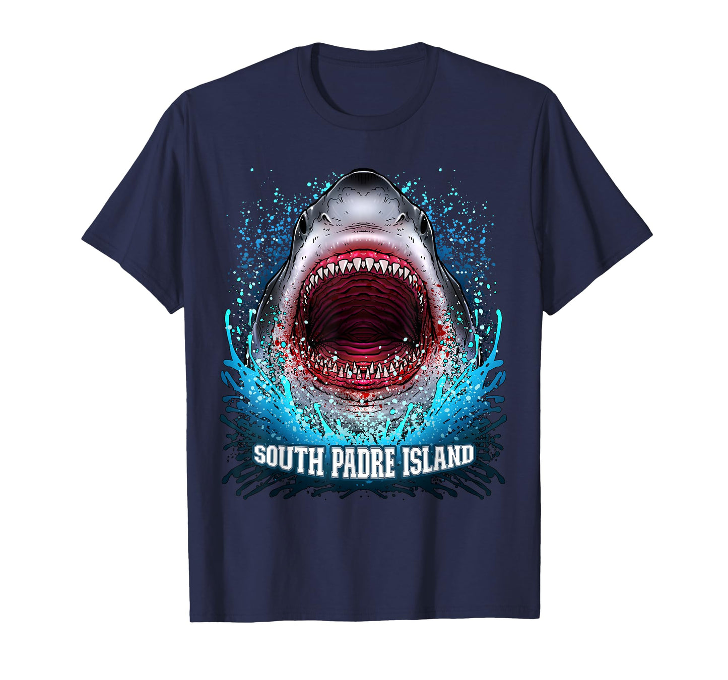 South Padre Island Texas Vacation Great White Shark Beach T-Shirt
