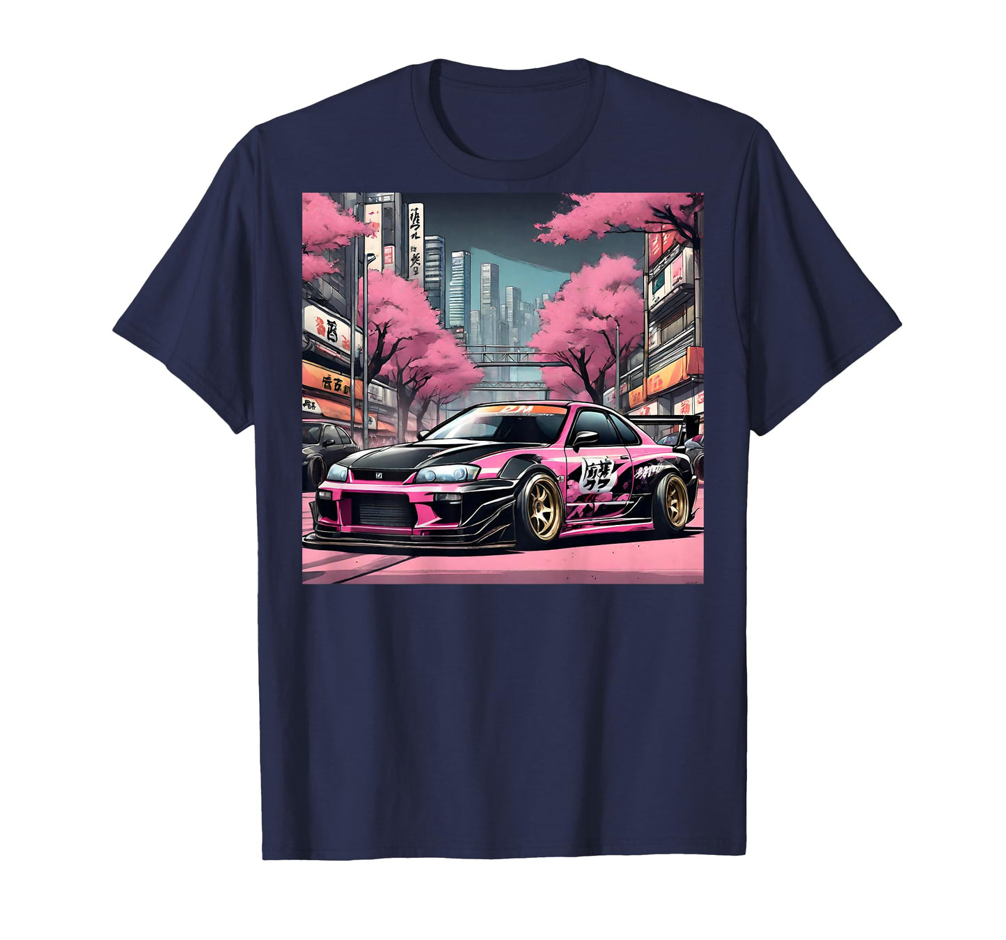 JDM Tokyo Skyline Retro Race Car Drift Tuning On The Back T-Shirt