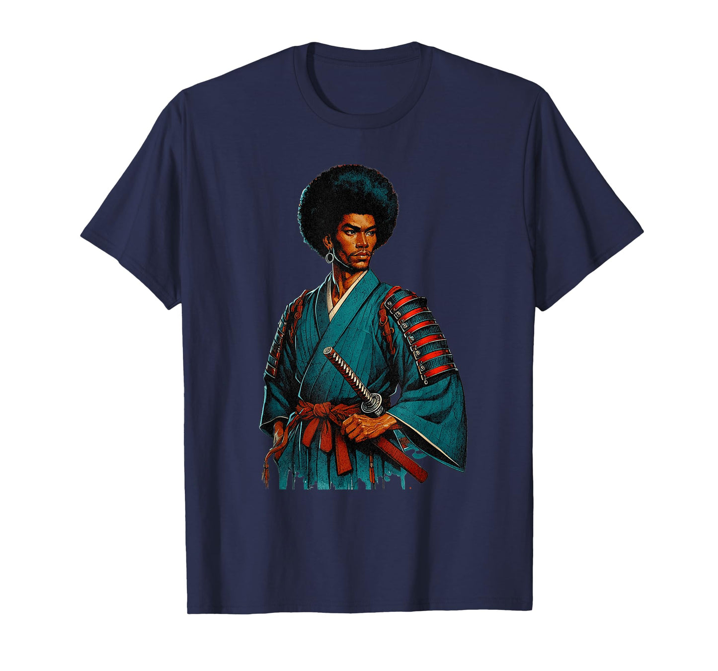 Afro American Samurai Anime Cartoon T-Shirt