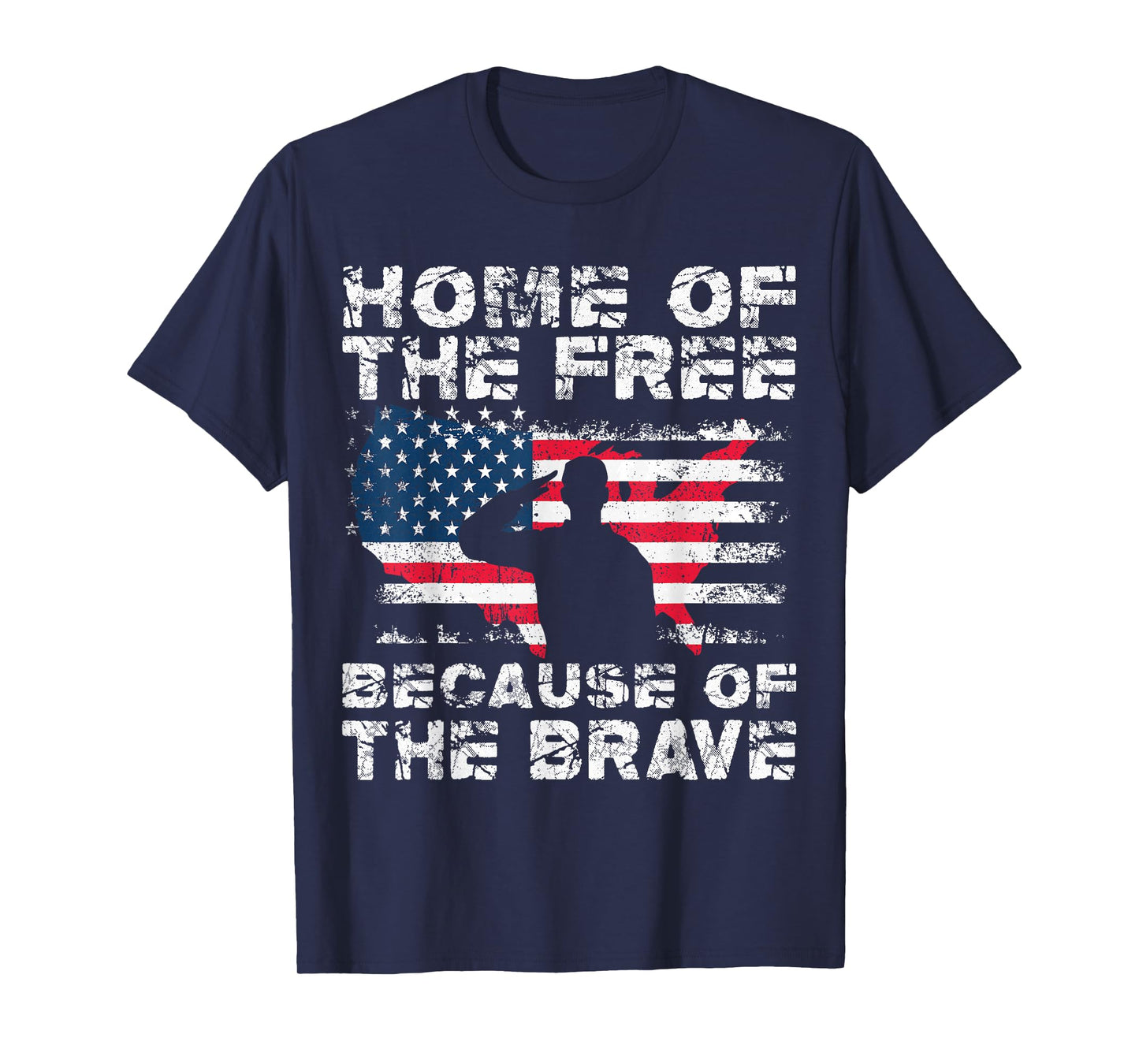 Home of The Free Because of The Brave Vintage Military T-Shirt