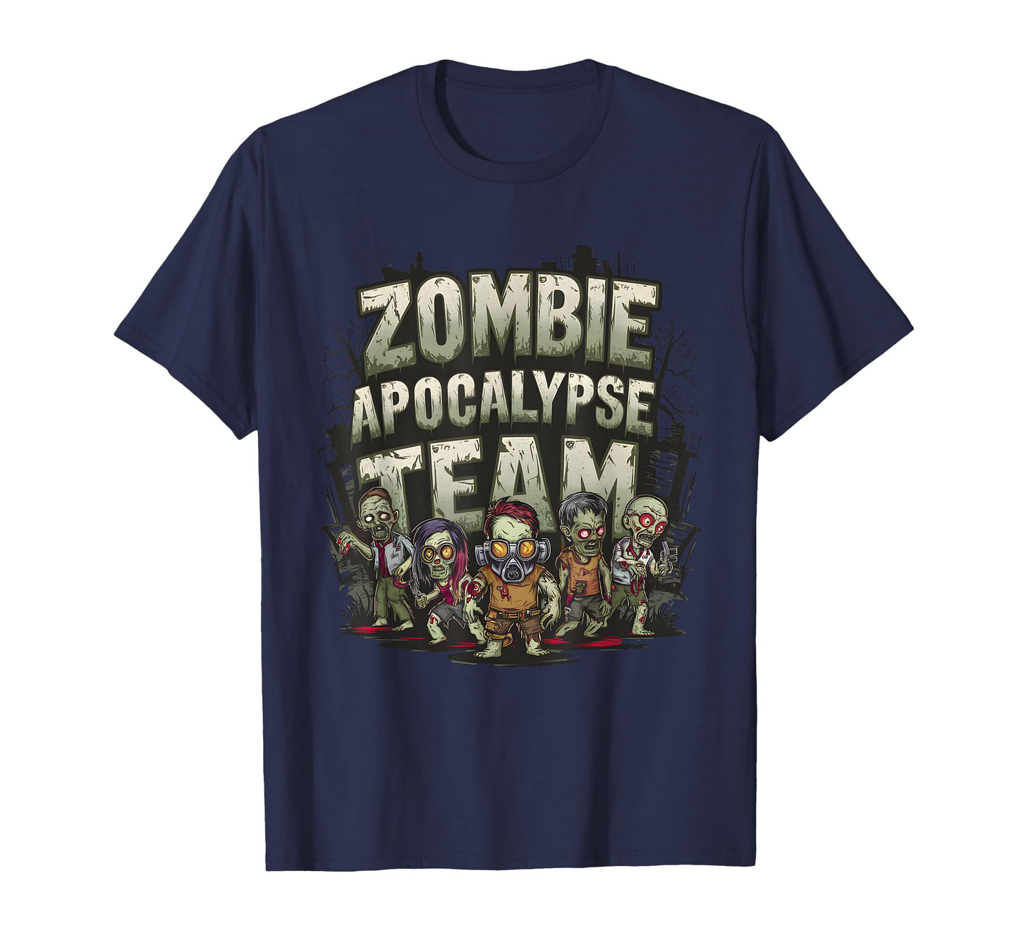 Halloween Zombie Apocalypse Team Art T-Shirt