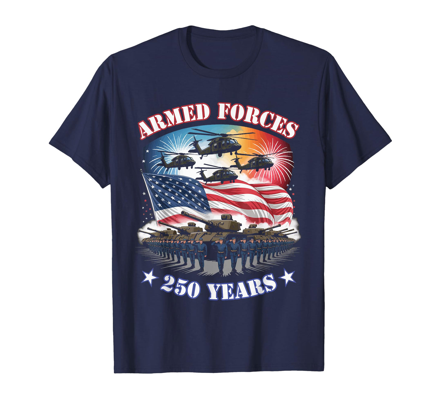 United States Military Parade Patriot Armed Forces 250 Years T-Shirt