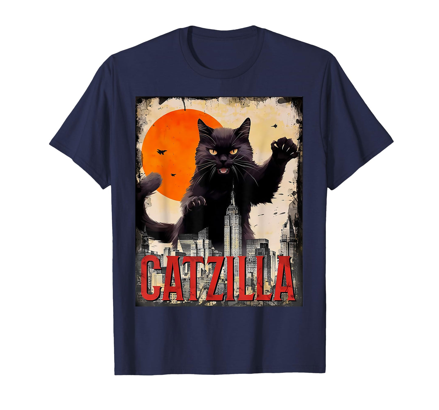 Catzilla Cat Art Funny Cat Gifts T-Shirt