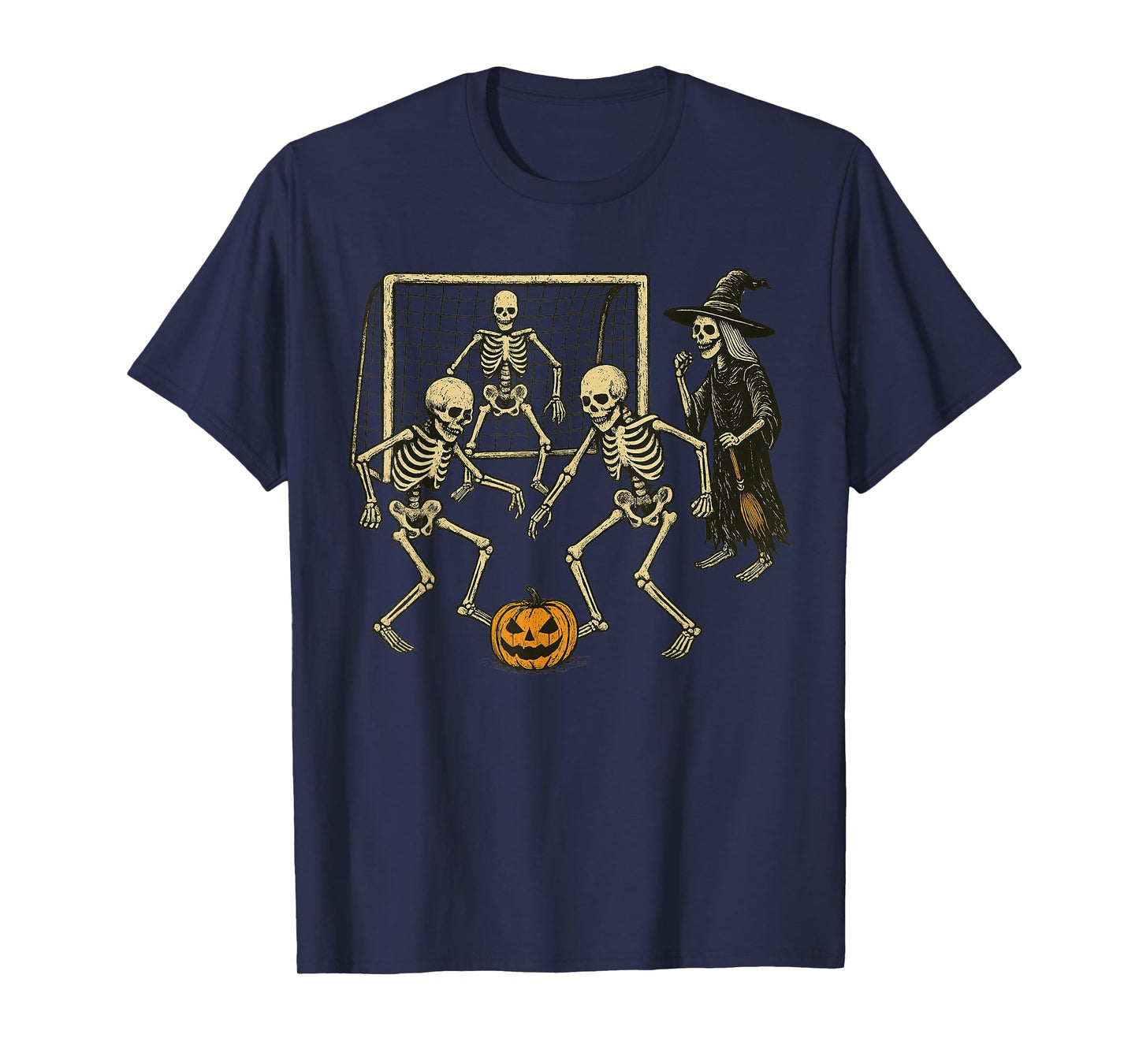 Halloween Skeleton Soccer Witch Coach Spooky Sport T-Shirt