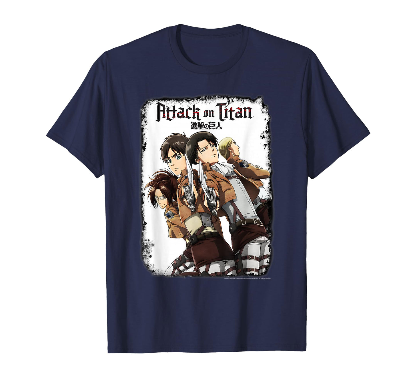 Attack on Titan Group Portrait with Swords and Logo Anime T-Shirt