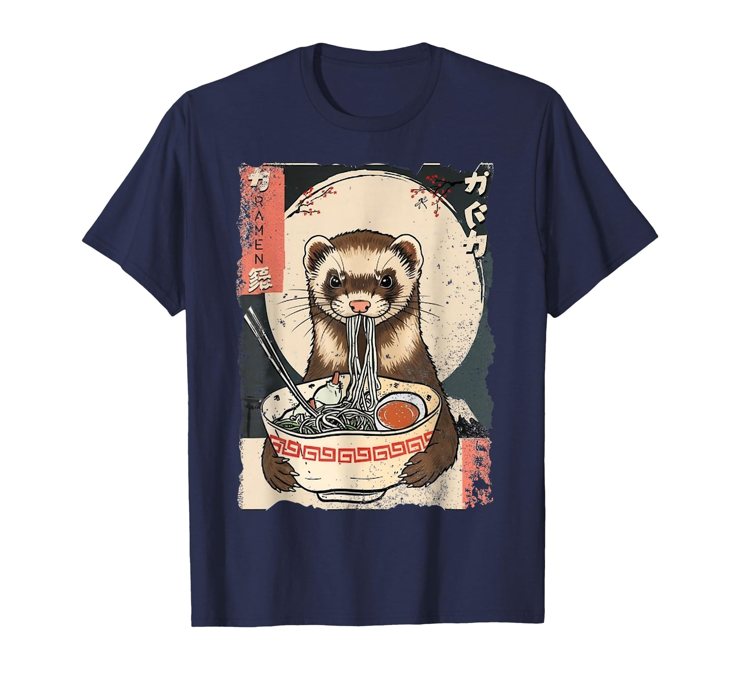 Kawaii Ferret Eating Ramen Noodles Funny Gift Men Women Kid T-Shirt