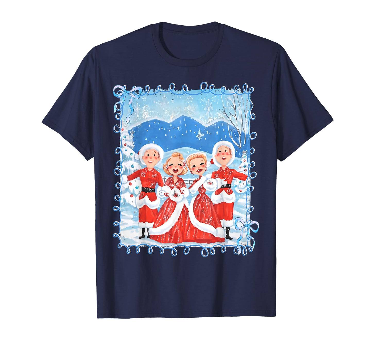 Sisters White Xmas Merry Christmas Xmas Snow Family Holiday T-Shirt