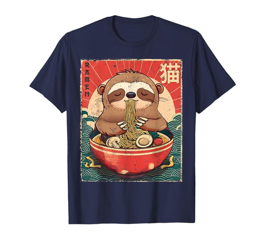 Sloth Ramen Japanese Funny Graphic Kawaii Sloths Anime Gifts T-Shirt