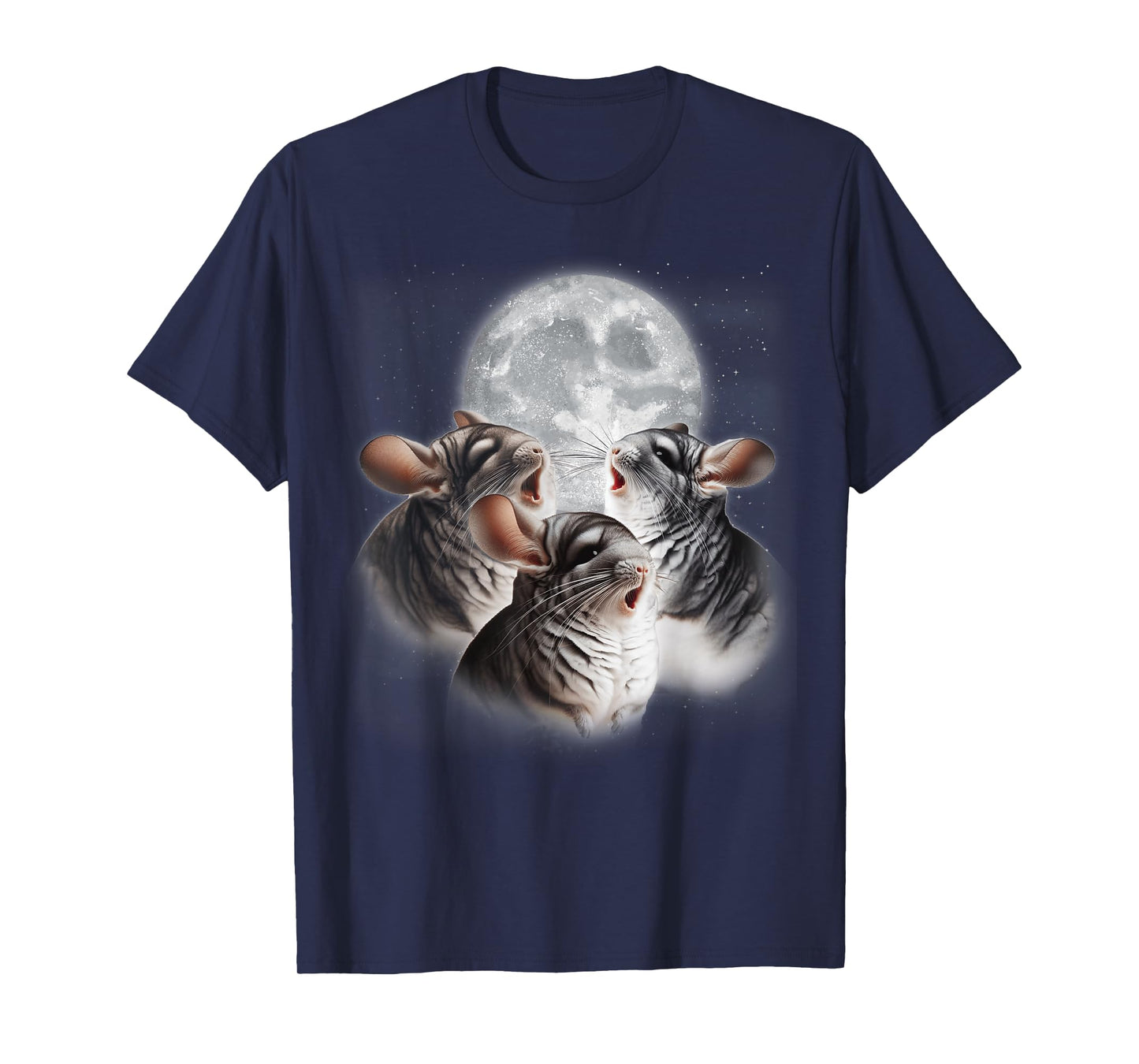 3 Chinchilla Howling At The Moon Funny Chinchilla Lover Kids T-Shirt