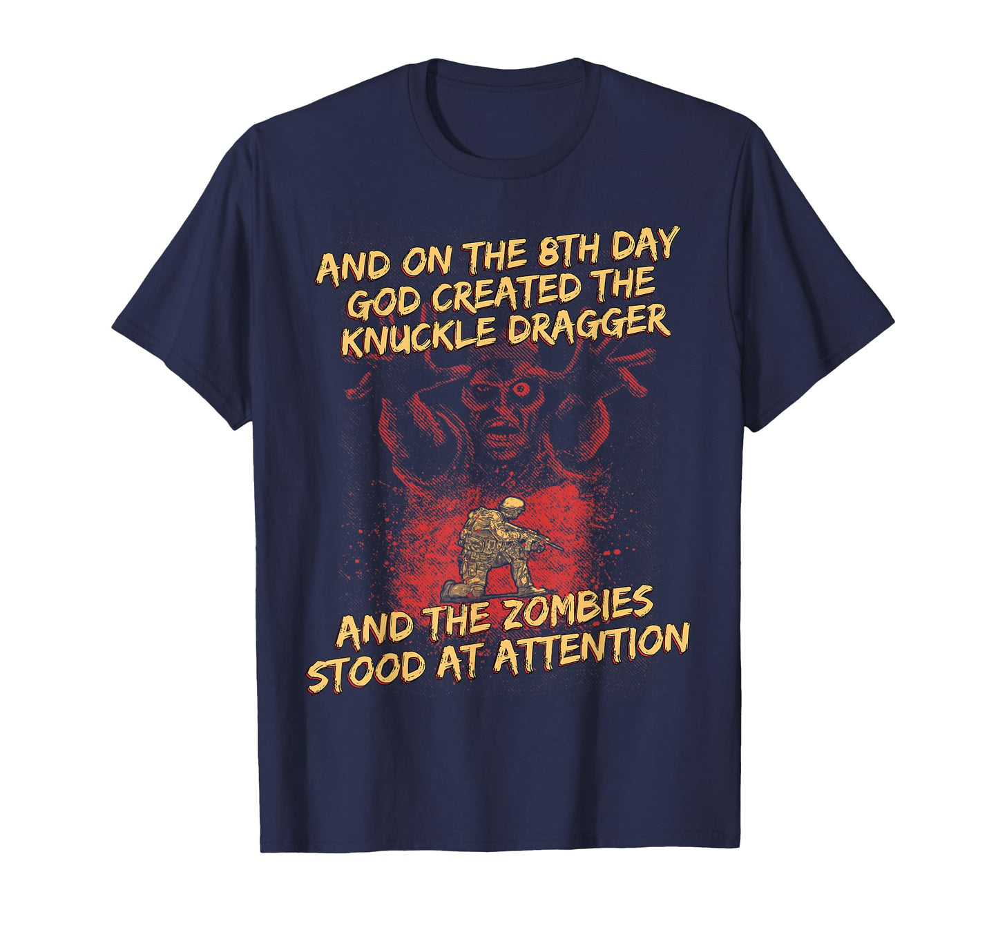 Knuckle Dragger Zombies Halloween Military Gift T-Shirt