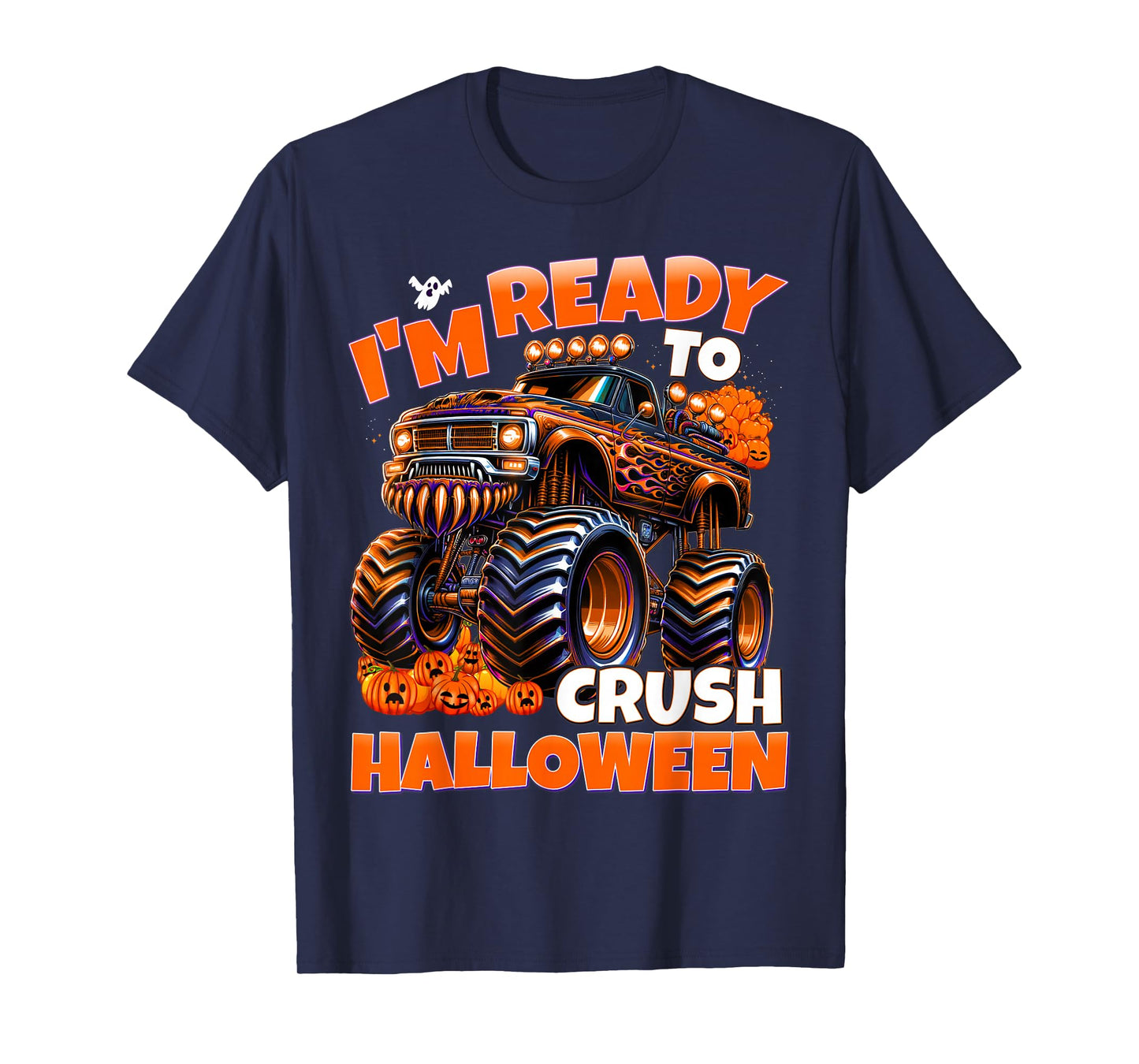 Ready to Crush Halloween Pumpkins Monster Truck Boys T-Shirt