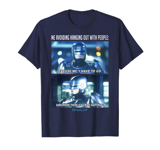 RoboCop Me Avoiding Hanging Out With People Meme T-Shirt