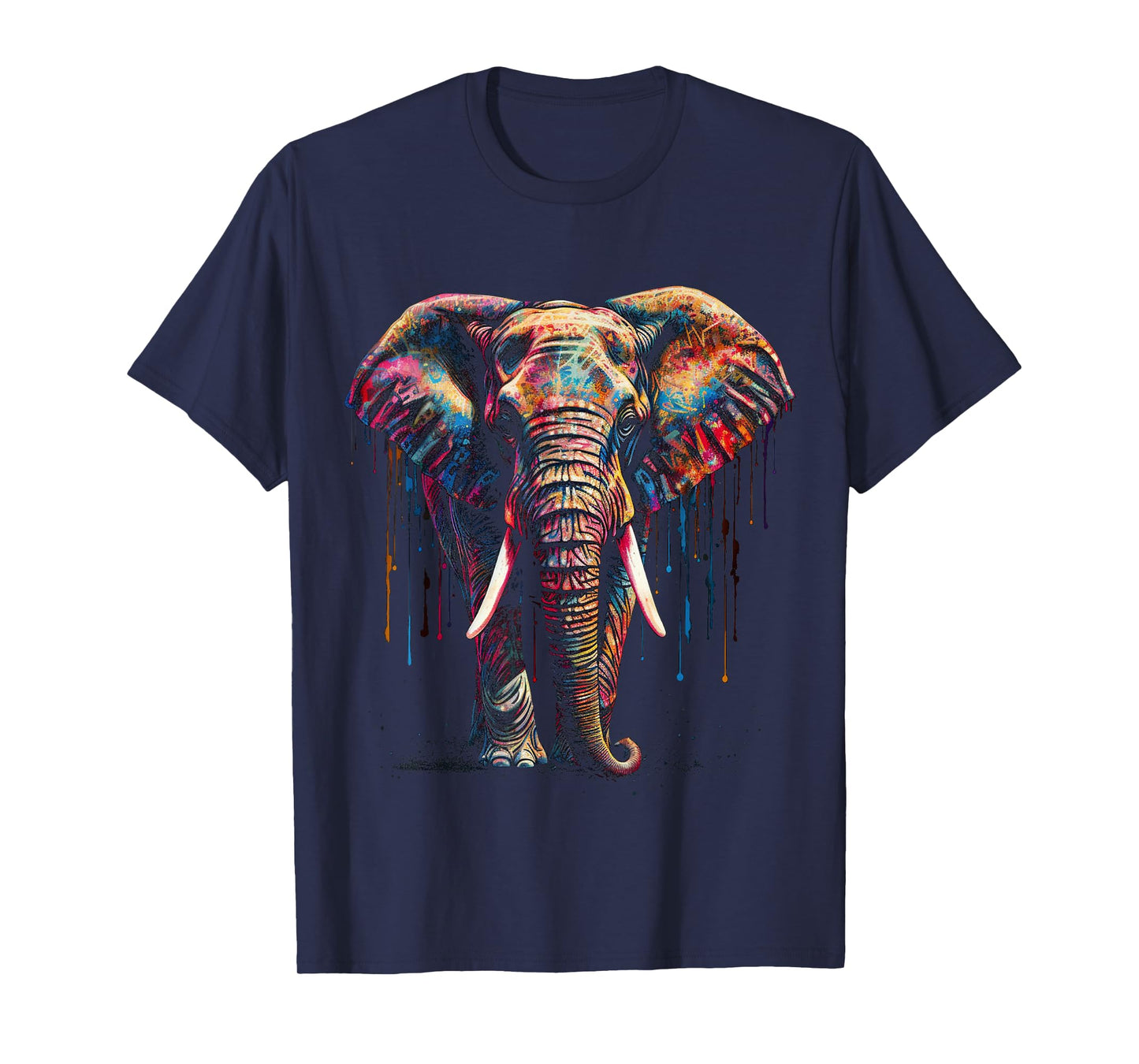 Elephant Art - Animal Colourful Zoo Elephant T-Shirt