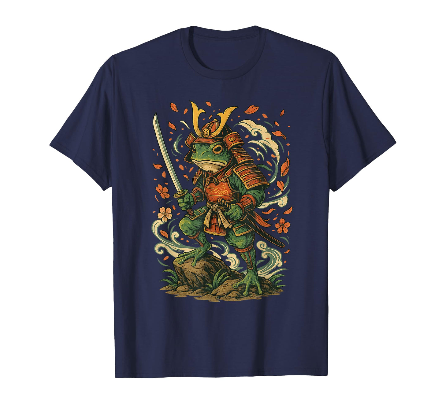 Samurai Frog Warrior Japanese for Boys Kids Men Women T-Shirt
