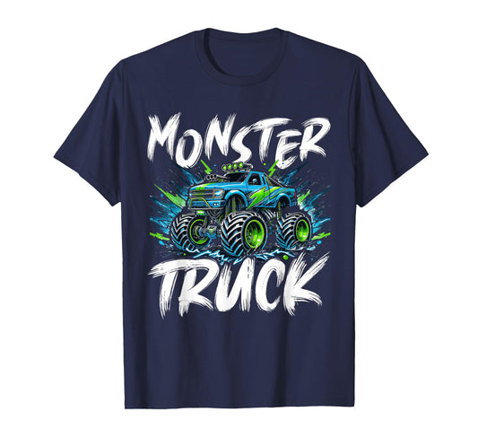 Monster Truck Men Kids Boys T-Shirt