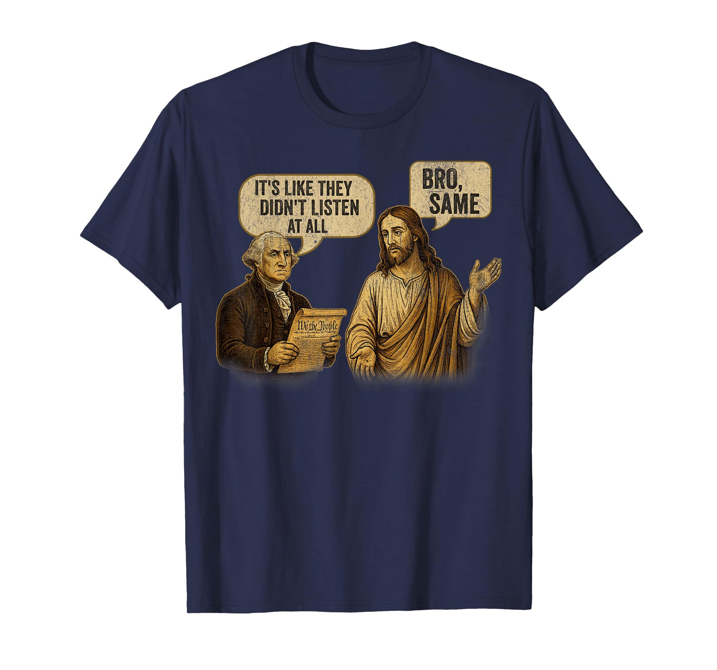 George Washington Jesus Christ Comic Satire Political Humor T-Shirt
