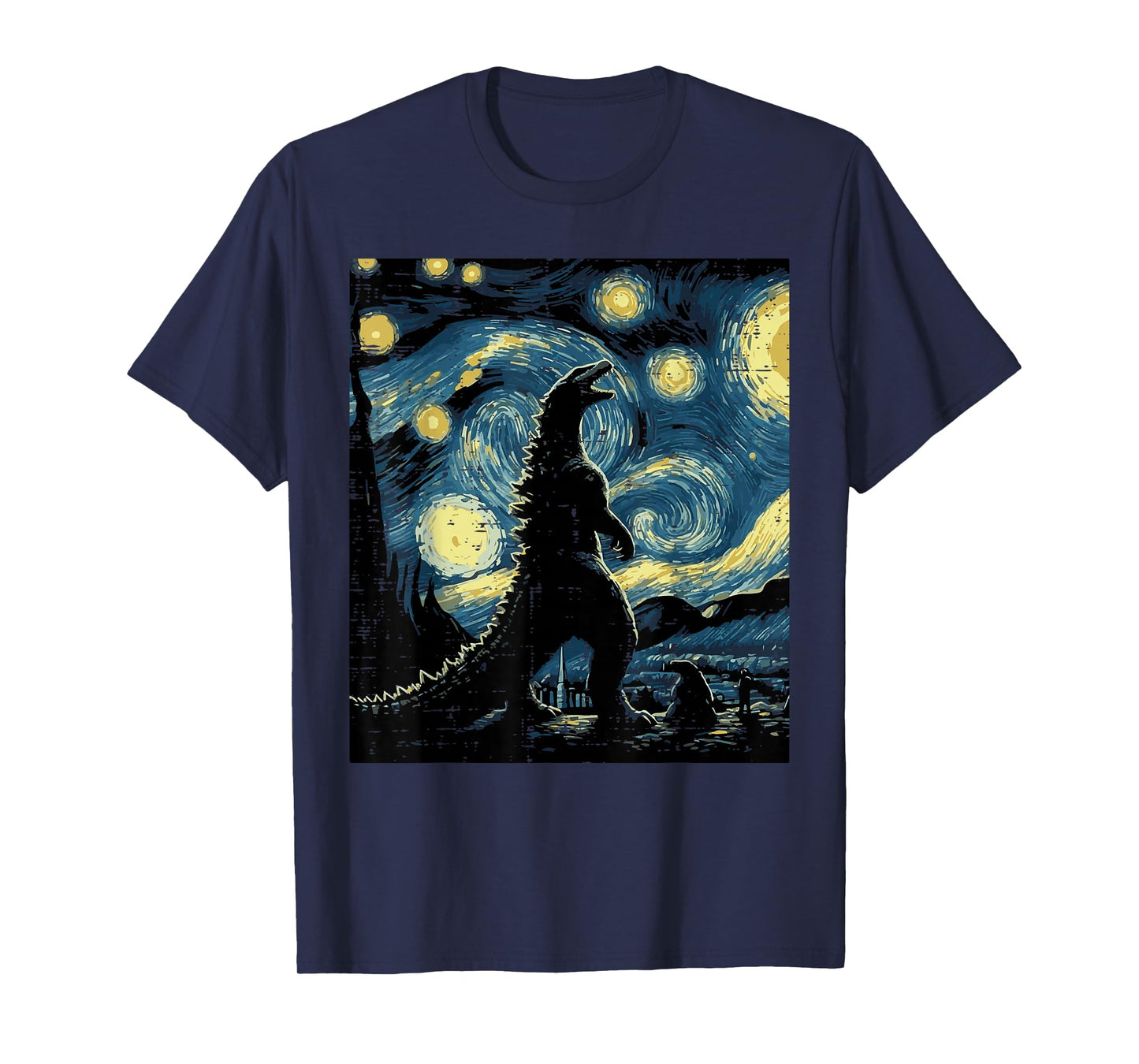 Japanese Monster Starry Night Funny Painting Men Women Kids T-Shirt