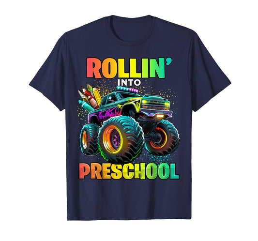 Preschool Monster Truck Back to School First Day of School T-Shirt