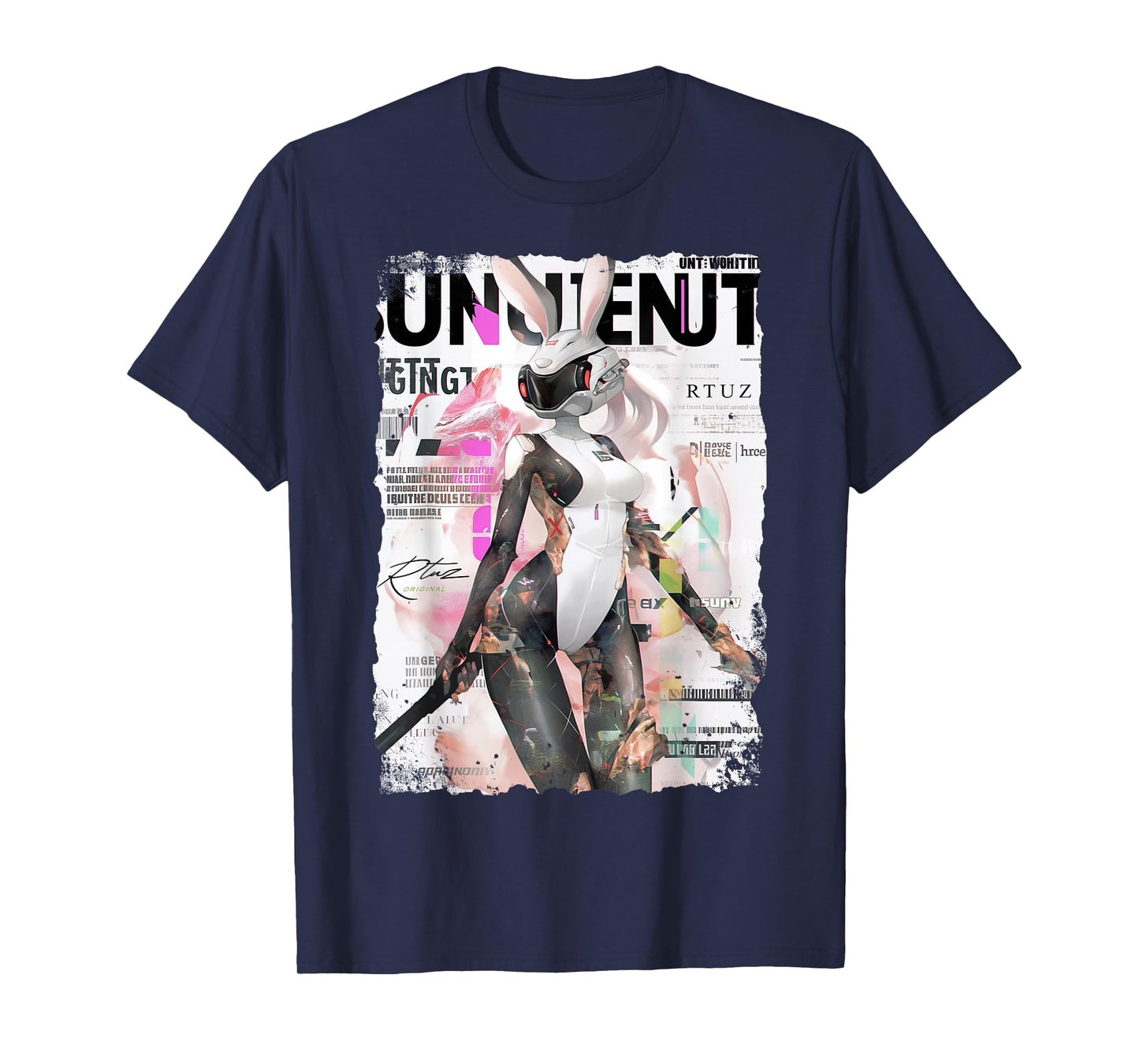 Magazine Cover Vintage Girl Bunny Collage Sexy Model Pin-Up T-Shirt