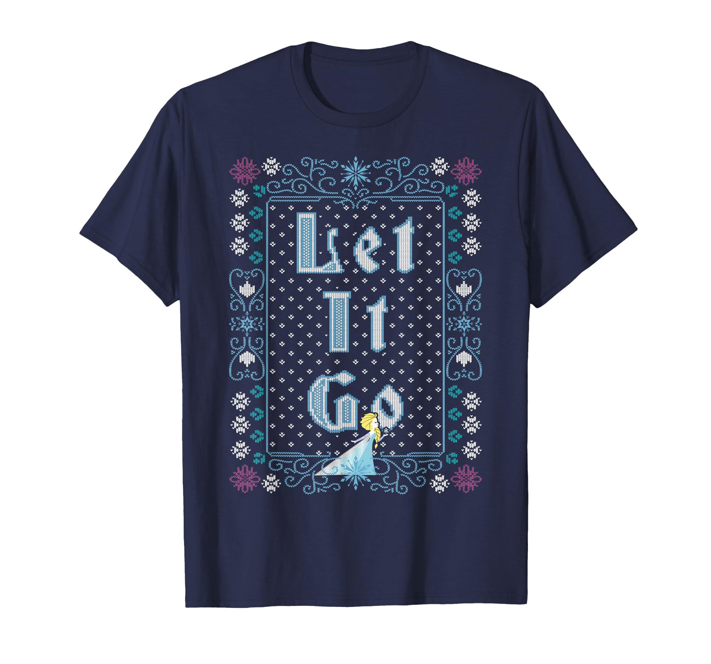 Disney Frozen Elsa Let It Go Ugly Christmas Sweater T-Shirt T-Shirt