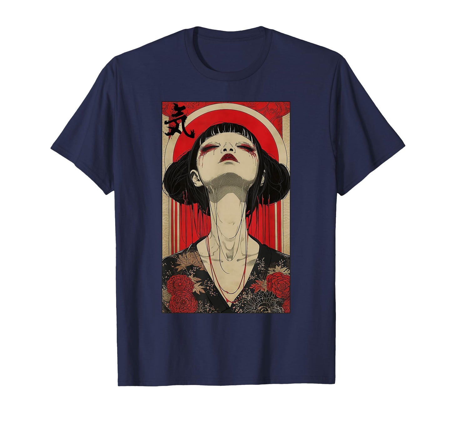 Japanese Geisha Woman Art Kanji Tokyo Japan Hanami Anime T-Shirt