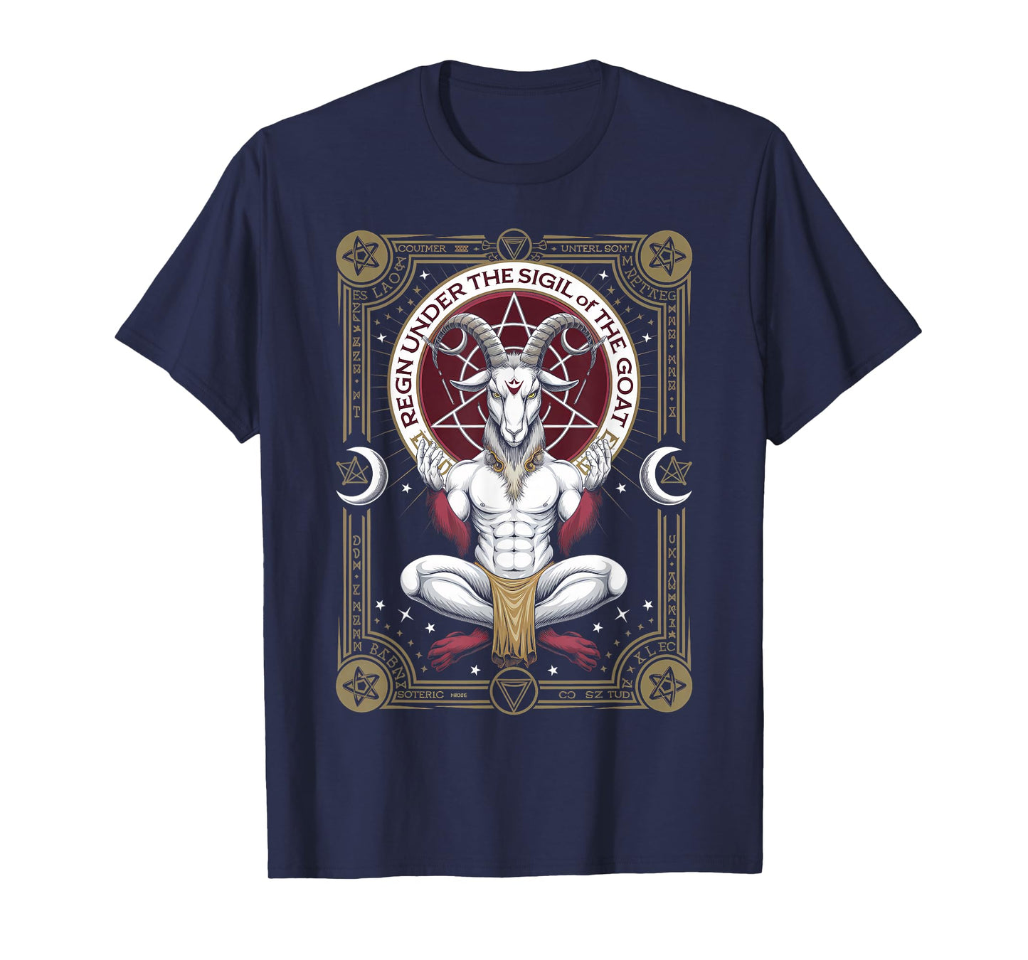 Occult Dark Art Baphomet 666 Church of Satan Satanist Goat T-Shirt