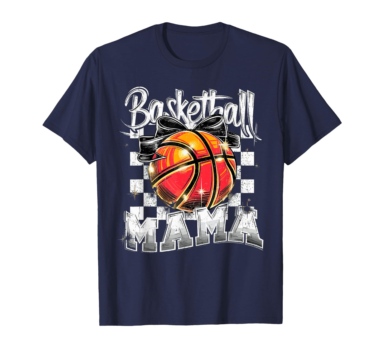 Basketball Mama Coquette Bow Game Day Funny Sports Lover Mom T-Shirt