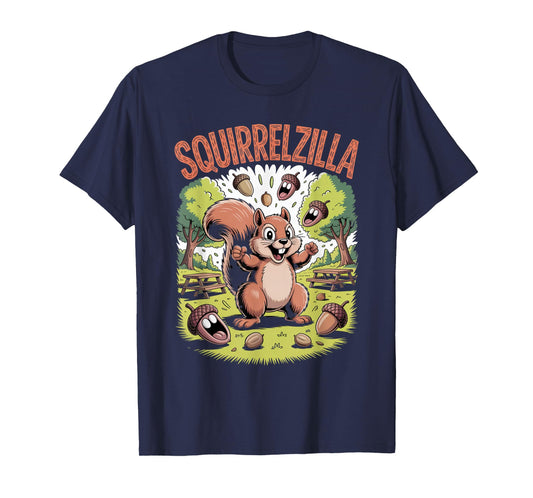 Funny Squirrelzilla Retro Comic Style Mashup T-Shirt