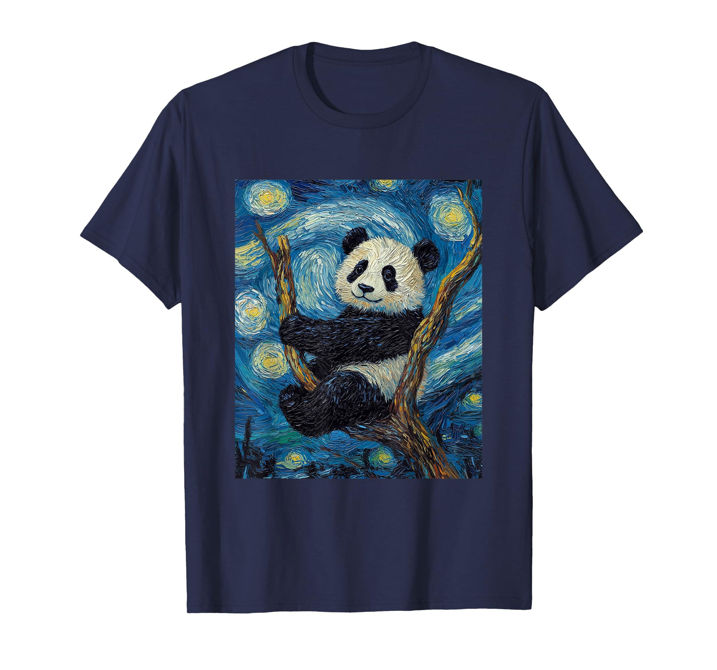Cute Panda Bear - Van Gogh Style - Starry Night Graphic T-Shirt