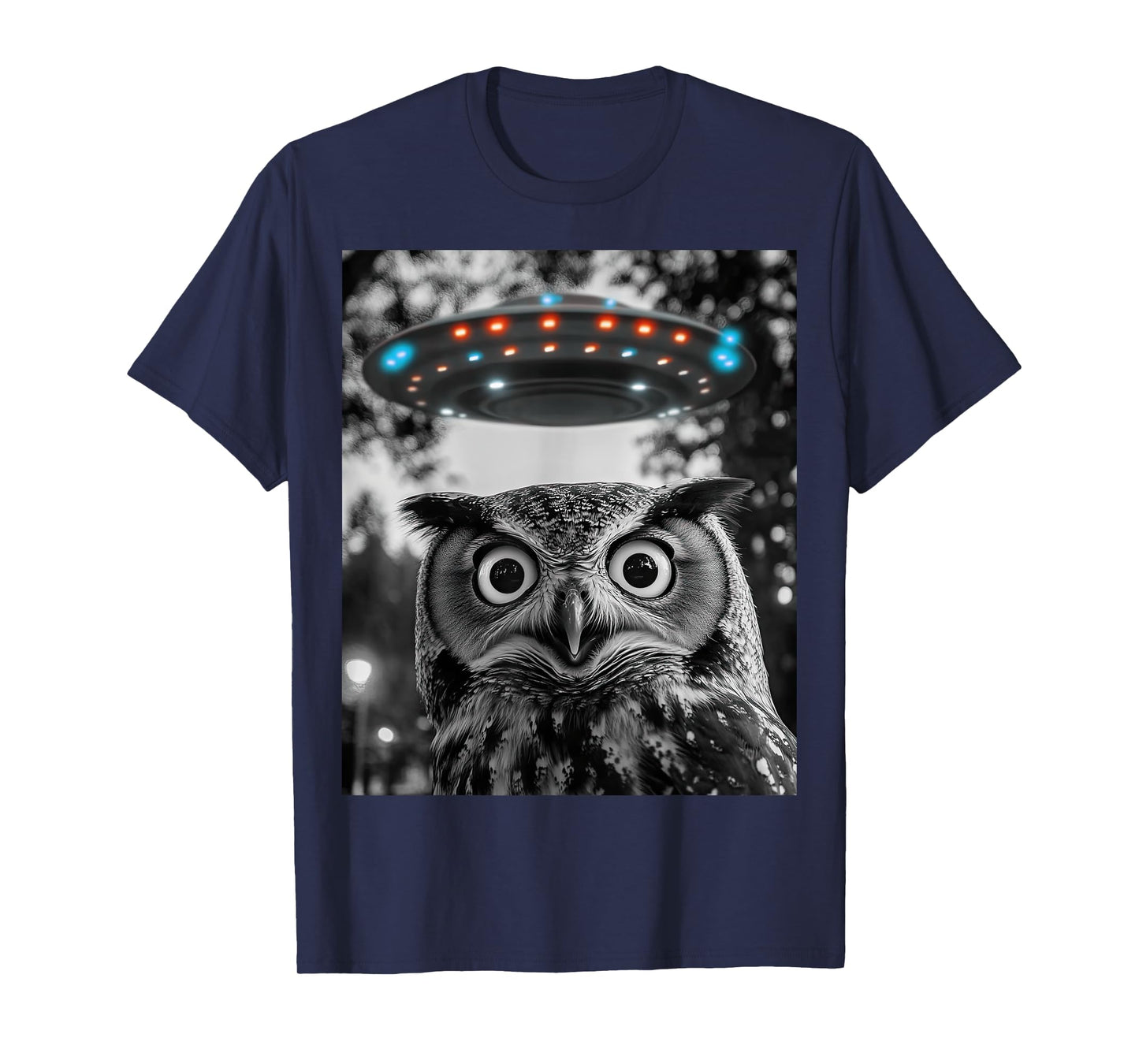 Owl Selfie With Alien UFO Men Women Boys Girls Kids T-Shirt