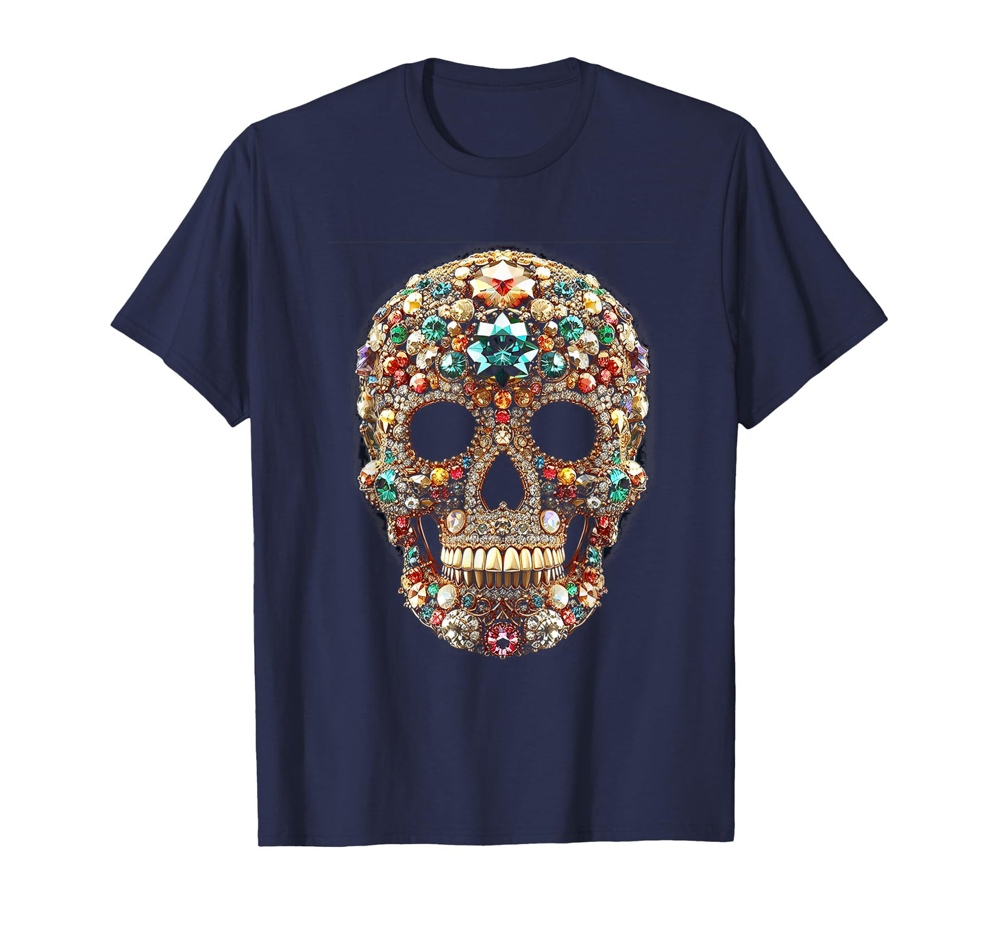 Vintage Shining Diamonds Luxury Antique skull Funny Gift T-Shirt