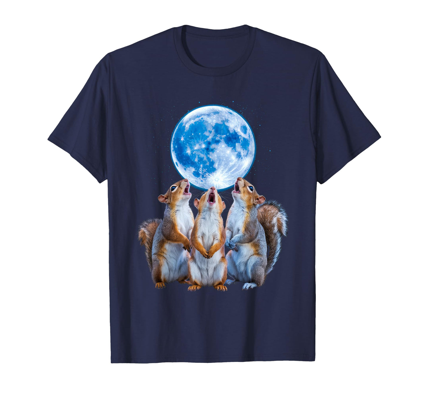 Three Squirrels Howling At The Moon, 3 Squirrel Moon T-Shirt