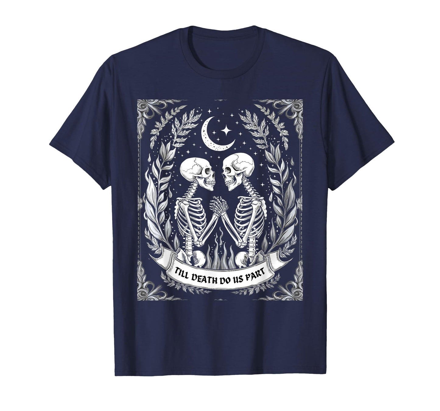 Till Death Do Us Part Spooky Season Happy Halloween Skeleton T-Shirt