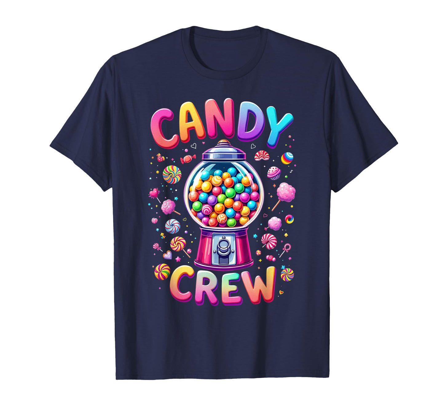 Funny Candy crew Women & Teens Retro Colorful Candy Squad T-Shirt